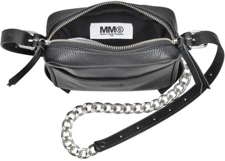 Maison Martin Margiela 7812 MM6 Maison Martin Margiela  Black Leather Small Crossbody Bag