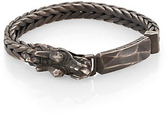 John Hardy Antiqued Sterling Silver Dragon ID Bracelet