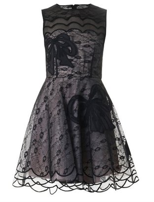 RED Valentino Bow-embroidered lace dress