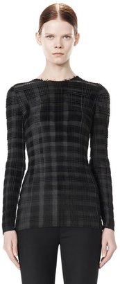 Alexander Wang Exclusive Long Sleeve Pleated Top With Raw Edge