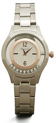 Kenneth Cole New York Women's KC4910 Transparency White Dial Rose Gold Details Floating Stones Watch