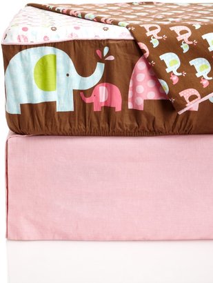 Skip Hop Kids Pink Elephant Bumper-Free 4-Piece Crib Bedding Set
