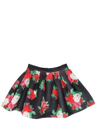 MSGM Floral Printed Neoprene Skirt