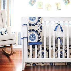 New Arrivals Inc. P.T. Bedding Dakota Blue 3 Piece Crib Bedding Set