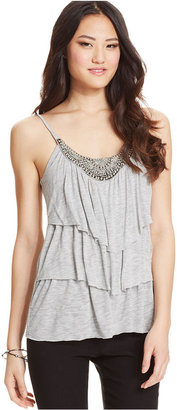 Amy Byer BCX Tiered Beaded Tank Top