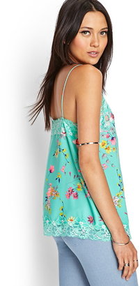 Forever 21 Lace-Trimmed Floral Cami