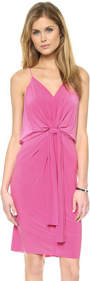 MISA Knee Length Dress with Knot Detail