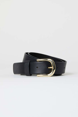 H&M Leather Belt - Black/silver-colored - Women