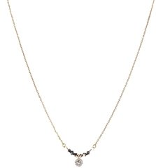 Orelia Bead And Pave Disc Necklace - Hematite