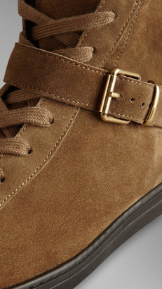 Burberry Suede High-Top Trainers