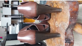 Hermes Brown Leather Heels
