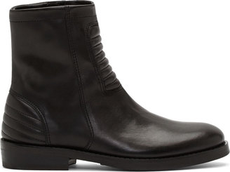 Surface to Air Black Ribbed Leather Allan Boots