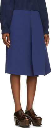 J.W.Anderson Royal Blue Asymmetrical Pleat Sail Skirt