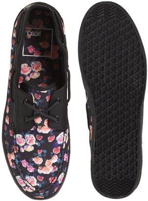 ASOS Boat Shoes With Floral Print