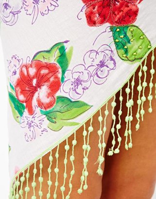 South Beach Connie Floral Print Cotton Sarong