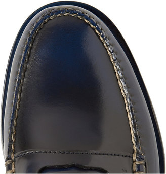Gucci Burnished-Leather Loafers