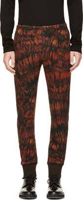 Paul Smith Red Wool Printed Trousers