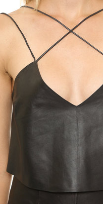 Shakuhachi Strappy Leather Crop Top