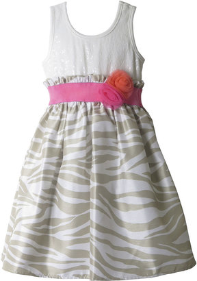 JCPenney Pinky Sleeveless Zebra-Print Dress - Girls 4-6x