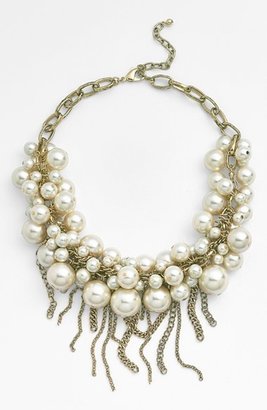 Nordstrom Fringed Faux Pearl Statement Necklace
