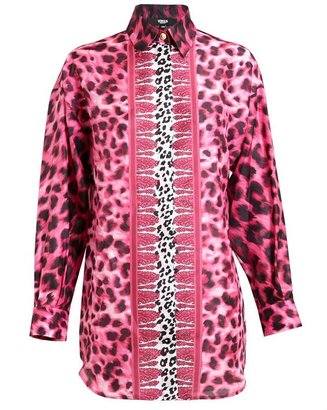 Versus Leopard Printed Silk Shirt
