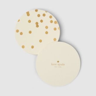 Kate Spade Coaster Set, Gold Dots