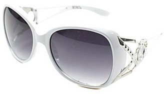 XOXO Gotham White Fashion Sunglasses Grey Gradient Lens