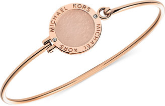 Michael Kors Rose Gold-Tone Disc Tension Bangle Bracelet
