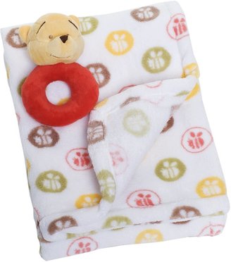 Disney Printed Boa Blanket with Rattle, Winnie the Pooh