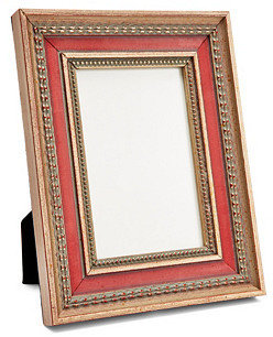 Pearl Beaded Wooden Frame, 4x6, Red