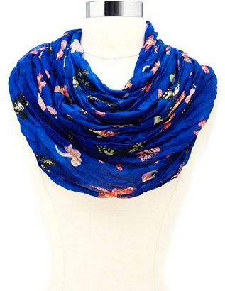 Charlotte Russe Heart & Butterfly Print Infinity Scarf