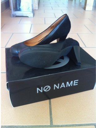 No Name Black Leather Heels
