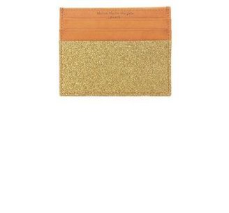 Maison Martin Margiela 7812 MAISON MARTIN MARGIELA Tan and gold glitter card holder