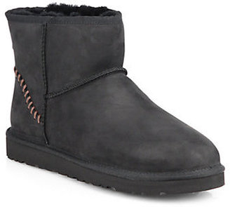 UGG Classic Mini Wool-Lined Leather Boots