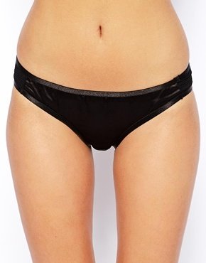 ASOS Satin And Fishnet Cut Out Side Brief