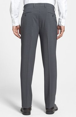 John Varvatos Grey Check Flat Front Trousers