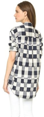 Madewell Oversized Button Down Shirt in Ikat Check