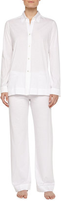 Donna Karan Pima Cotton Pajama Set, White