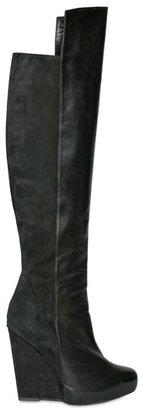 Gareth Pugh 140mmnappa And Suede Over The Knee Boots