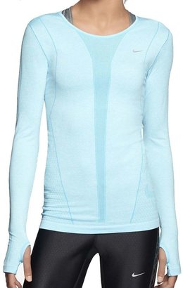 Nike Women's Dri-Fit Knit Long Sleeve Running Shirt-Blue-XL