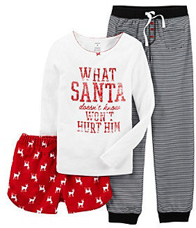 Carter's Girls' 8-14 Santa Doesn't Know Pajama Set