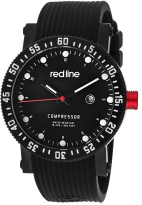 Redline Red Line Men's Compressor Diver Black Dial Black Silicone
