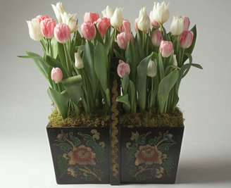 Smith & Hawken Tulips in Antique Trug