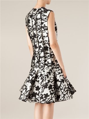Lanvin Abstract Print Peplum Dress