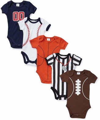 Starting Out Baby Boys Newborn-6 Months Sports Bodysuits 5-Pack