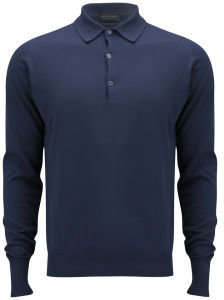 John Smedley Men's Medlock Polo Shirt Shadow Blue