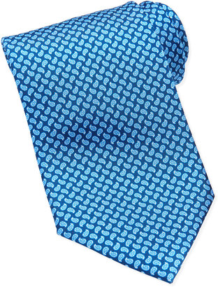 Brioni Mini-Paisley Printed Tie, Blue