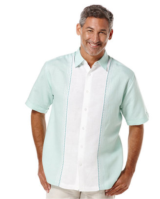 Cubavera Big and Tall Simple Panel Linen-Blend Shirt