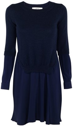 Vanessa Bruno athé by Babiole Silk Sweater Combo Dress