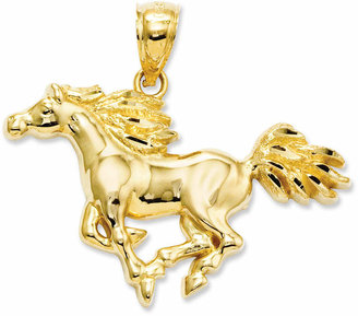 14k Gold Charm, Polished Horse Charm